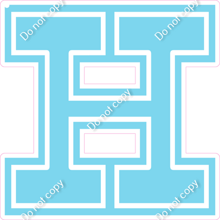 18" Greek Individual Flat Baby Blue - Alphabet Pieces Eta