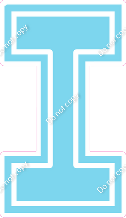 18" Greek Individual Flat Baby Blue - Alphabet Pieces Lota