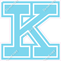 18" Greek Individual Flat Baby Blue - Alphabet Pieces Kappa