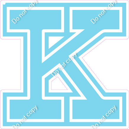 18" Greek Individual Flat Baby Blue - Alphabet Pieces Kappa