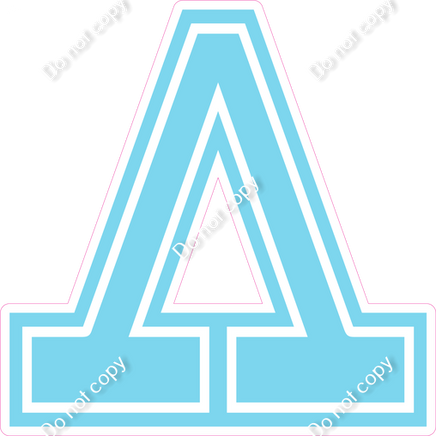 18" Greek Individual Flat Baby Blue - Alphabet Pieces Lambda
