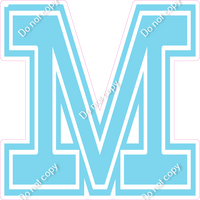 18" Greek Individual Flat Baby Blue - Alphabet Pieces Mu