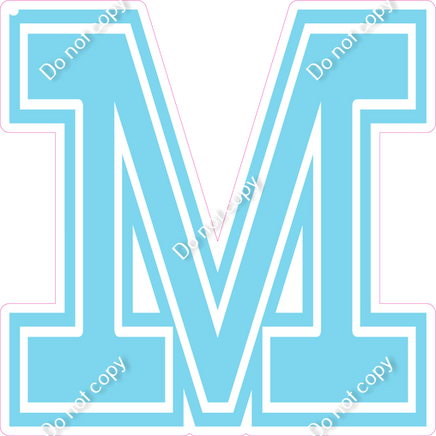 18" Greek Individual Flat Baby Blue - Alphabet Pieces Mu