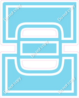 18" Greek Individual Flat Baby Blue - Alphabet Pieces Xi