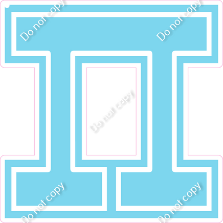 18" Greek Individual Flat Baby Blue - Alphabet Pieces Pi