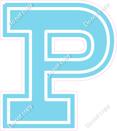 18" Greek Individual Flat Baby Blue - Alphabet Pieces Rho