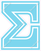 18" Greek Individual Flat Baby Blue - Alphabet Pieces Sigma