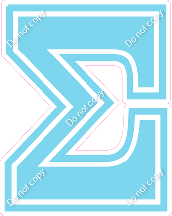 18" Greek Individual Flat Baby Blue - Alphabet Pieces Sigma