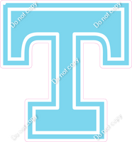 18" Greek Individual Flat Baby Blue - Alphabet Pieces Tau