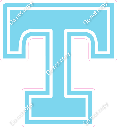 18" Greek Individual Flat Baby Blue - Alphabet Pieces Tau