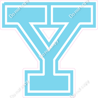18" Greek Individual Flat Baby Blue - Alphabet Pieces Upsilon
