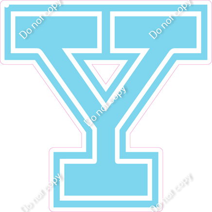18" Greek Individual Flat Baby Blue - Alphabet Pieces Upsilon