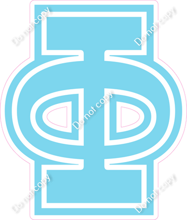 18" Greek Individual Flat Baby Blue - Alphabet Pieces Phi