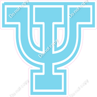 18" Greek Individual Flat Baby Blue - Alphabet Pieces Psi