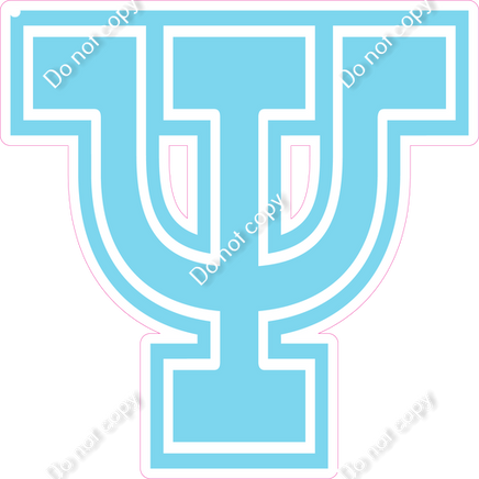 18" Greek Individual Flat Baby Blue - Alphabet Pieces Psi