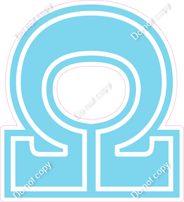 18" Greek Individual Flat Baby Blue - Alphabet Pieces Omega