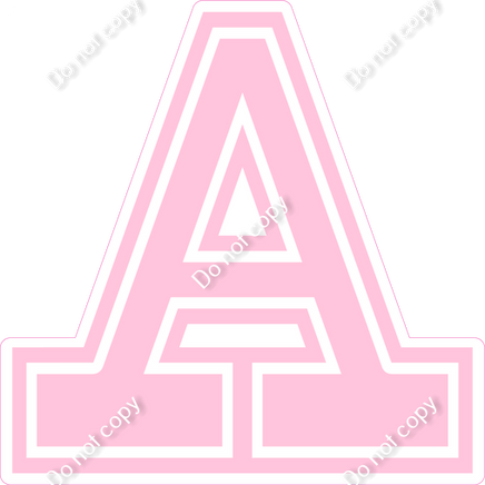 18" Greek Individual Flat Baby Pink - Alphabet Pieces Alpha