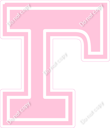 18" Greek Individual Flat Baby Pink - Alphabet Pieces Gamma