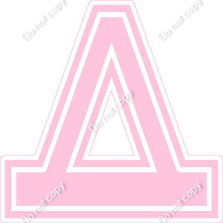 18" Greek Individual Flat Baby Pink - Alphabet Pieces Delta