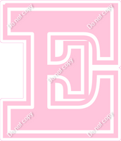 18" Greek Individual Flat Baby Pink - Alphabet Pieces Epsilon