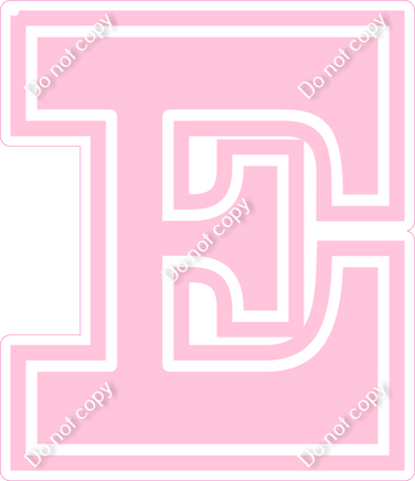 18" Greek Individual Flat Baby Pink - Alphabet Pieces Epsilon