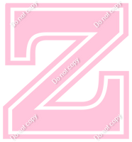 18" Greek Individual Flat Baby Pink - Alphabet Pieces Zeta