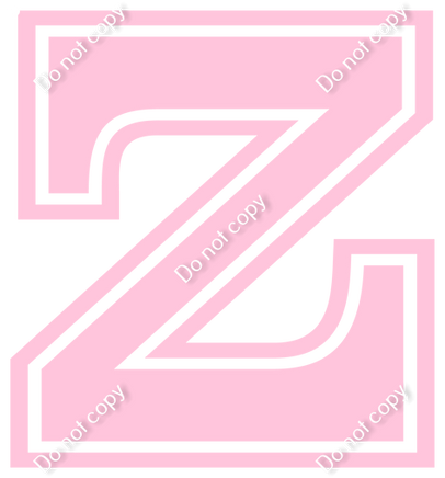 18" Greek Individual Flat Baby Pink - Alphabet Pieces Zeta