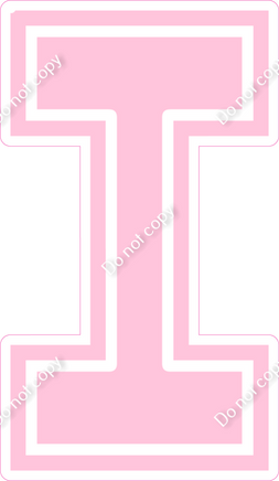 18" Greek Individual Flat Baby Pink - Alphabet Pieces Lota