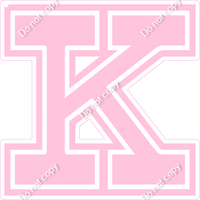 18" Greek Individual Flat Baby Pink - Alphabet Pieces Kappa