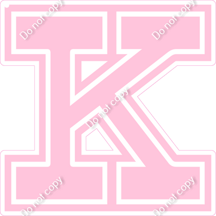 18" Greek Individual Flat Baby Pink - Alphabet Pieces Kappa
