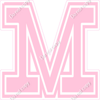 18" Greek Individual Flat Baby Pink - Alphabet Pieces Mu