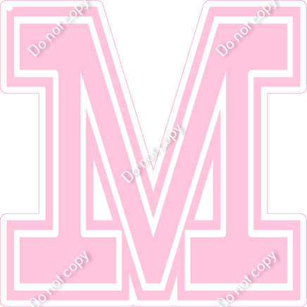 18" Greek Individual Flat Baby Pink - Alphabet Pieces Mu