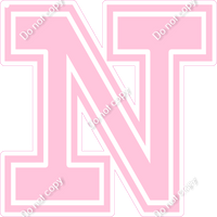 18" Greek Individual Flat Baby Pink - Alphabet Pieces Nu