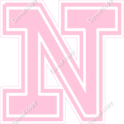 18" Greek Individual Flat Baby Pink - Alphabet Pieces Nu