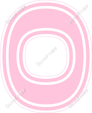 18" Greek Individual Flat Baby Pink - Alphabet Pieces Omicron