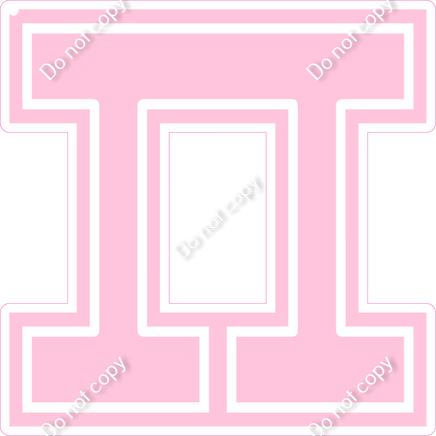 18" Greek Individual Flat Baby Pink - Alphabet Pieces Pi