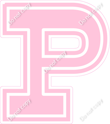 18" Greek Individual Flat Baby Pink - Alphabet Pieces Rho