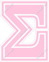 18" Greek Individual Flat Baby Pink - Alphabet Pieces Sigma