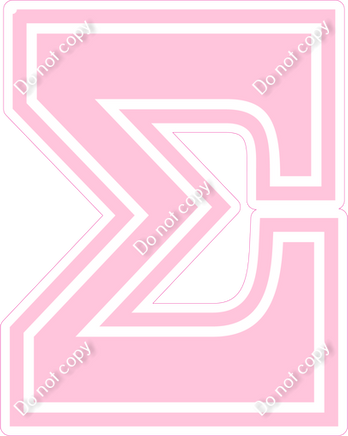 18" Greek Individual Flat Baby Pink - Alphabet Pieces Sigma