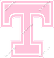 18" Greek Individual Flat Baby Pink - Alphabet Pieces Tau
