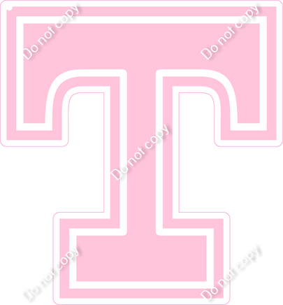 18" Greek Individual Flat Baby Pink - Alphabet Pieces Tau