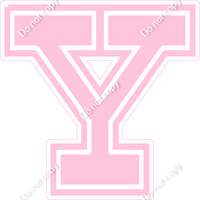 18" Greek Individual Flat Baby Pink - Alphabet Pieces Upsilon