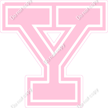 18" Greek Individual Flat Baby Pink - Alphabet Pieces Upsilon
