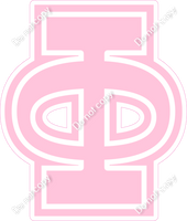 18" Greek Individual Flat Baby Pink - Alphabet Pieces Phi