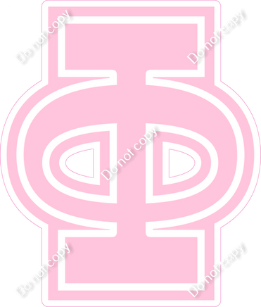 18" Greek Individual Flat Baby Pink - Alphabet Pieces Phi