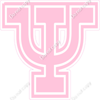 18" Greek Individual Flat Baby Pink - Alphabet Pieces Psi