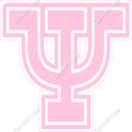 18" Greek Individual Flat Baby Pink - Alphabet Pieces Psi