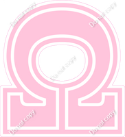 18" Greek Individual Flat Baby Pink - Alphabet Pieces Omega