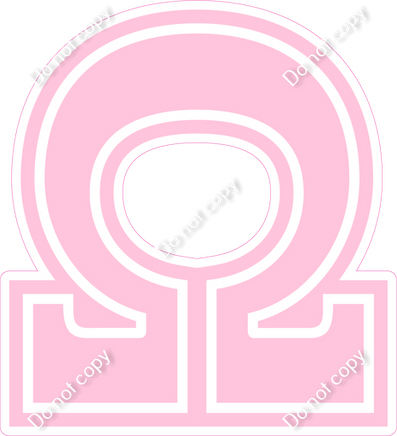 18" Greek Individual Flat Baby Pink - Alphabet Pieces Omega