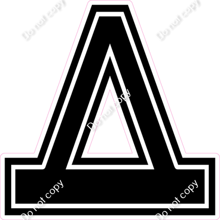 18" Greek Individual Flat Black - Alphabet Pieces Delta